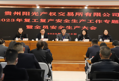 貴州陽(yáng)光產(chǎn)權(quán)交易所有限公司召開(kāi)2023年復(fù)工復(fù)產(chǎn)安全生產(chǎn)工作專題會(huì)暨全員安全生產(chǎn)大會(huì)
